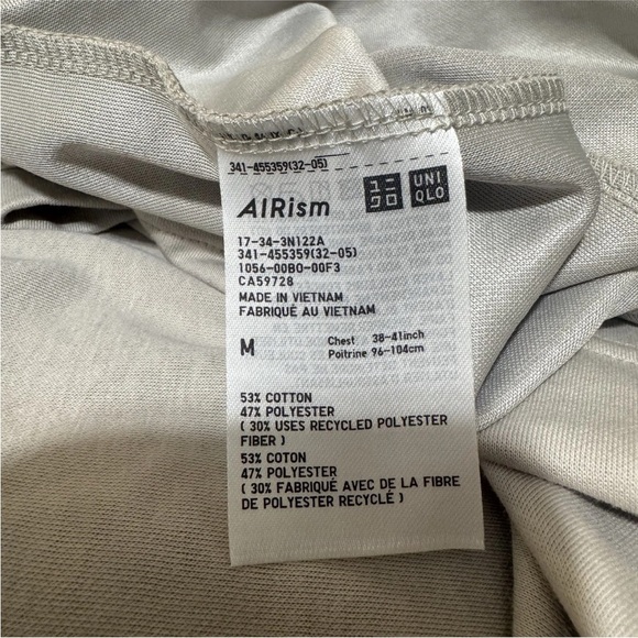 Uniqlo U AIRism Cotton Oversized T-Shirt Half Sleeve CrewNeck Grey Men’s Medium - Picture 5 of 6